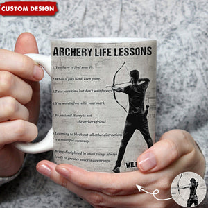 Personalized Archery Life Lessons Mug-Gift For Archery Lovers