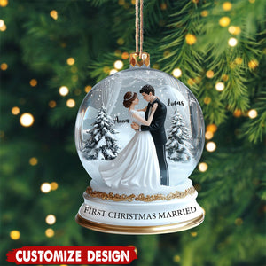 Personalized Our First Christmas Married Ornament Gift for Newlywed Couple-2024 New Release