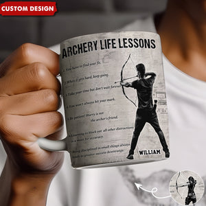 Personalized Archery Life Lessons Mug-Gift For Archery Lovers