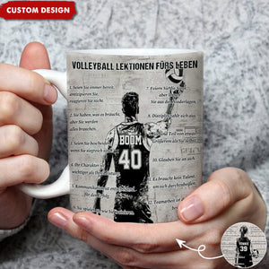 Personalisierte Volleyball Lebenslektionen Becher Geschenk für Volleyball-Liebhaber