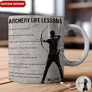 Personalized Archery Life Lessons Mug-Gift For Archery Lovers