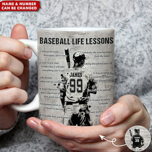 Personalized Baseball Life Lessons Mug - Great Gift For Baseball Lovers