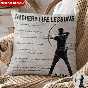 Personalized Archery Life Lessons Pillow-Gift For Archery Lovers