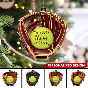 Personalized Softball Gloves Ornament-Gift For Softball Lover-2024 New Release