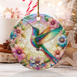 Hummingbird Floral Wall Art Ceramics Ornament - Gift For Bird Lovers - 2024 New Release