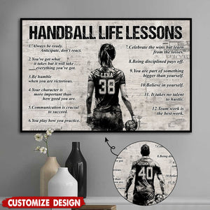 Personalized Handball Life Lessons Poster-Gift For Handball Lovers