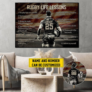 Personalized Rugby Life Lessons Poster-Gift For Rugby Lover