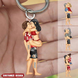 New release - Personalized hugging couple keychain