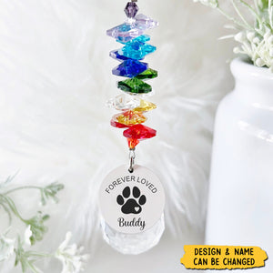 Loss of Pet Rainbow Bridge Personalized Sun Catcher - Memorial Gift for Dog/Cat Remembrance