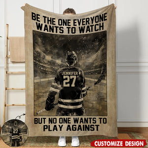 Personalized Hockey Motivation Blanket, Gift For Hockey Lovers,Players