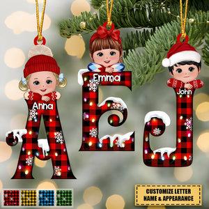 Christmas Alphabet Personalized Kids Ornament - Gift For Boy,Girl