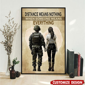 Personalized Couple Army Poster - Anniversary Gift For Wife,Husband