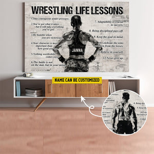 Personalized Wrestling Life Lessons Poster-Gift For Wrestling Lovers