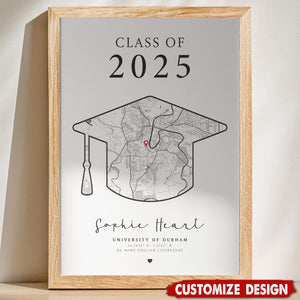 Personalized Graduation Map Poster-Graduation Gift