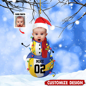 2024 New Release-Personalized Photo Volleyball Snowman Ornament Gifts For Volleyball Lovers