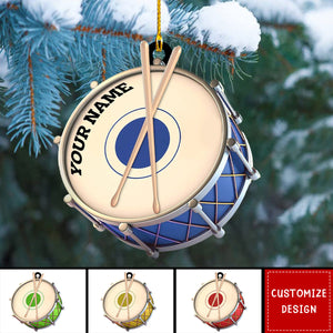 Personalized Drum Ornaments - Gift for Drummer, Drum Lover - 2024 New Release