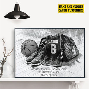 Personalized Class Basketball Team Poster-Poster Gift For Basketball Team Members