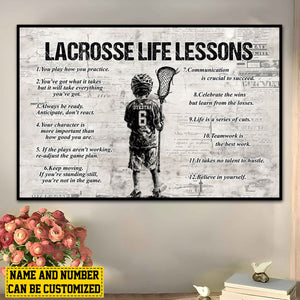 Personalized LacrosseLife Lessons Boy Poster-Gift For Volleyball Lovers