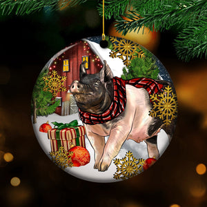 Personalized Pig Ceramics Christmas Ornament - Gift For Pig Lover - 2024 New Release