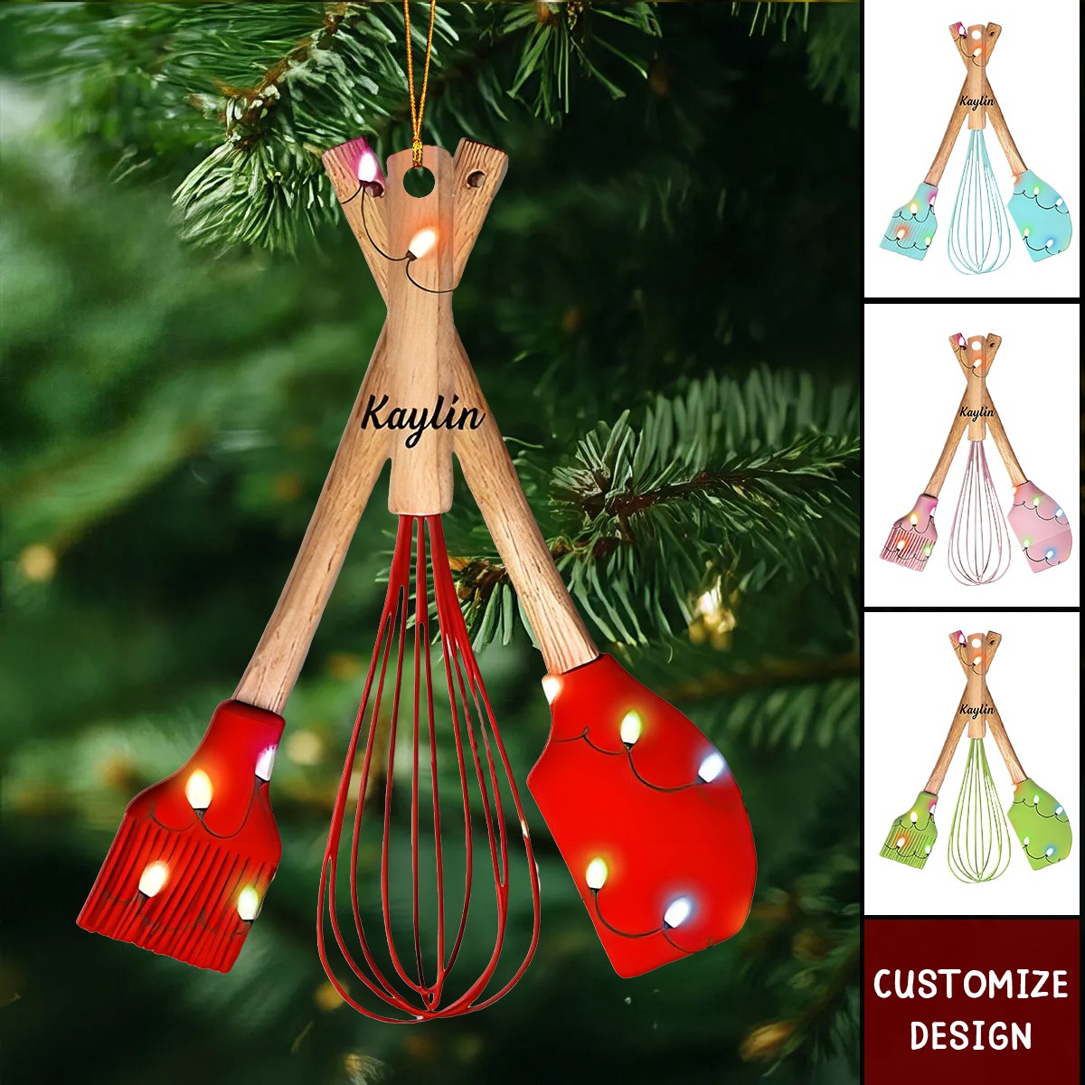 2024 New Release Personalized Kitchen Tool Christmas Ornament,Christmas Gift For Baking Lover