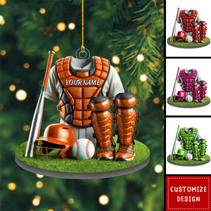 Personalized Baseball Catcher Christmas Ornament Gift For Baseball Lover-2024 New Release