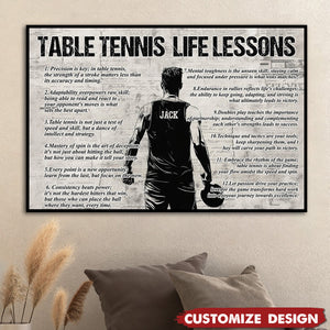 Personalized Table Tennis Life Lessons Poster-Gift For Tennis Lovers