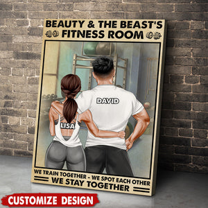 Gym Couple Beauty And The Beast's Training Center - Personalized Couple Poster