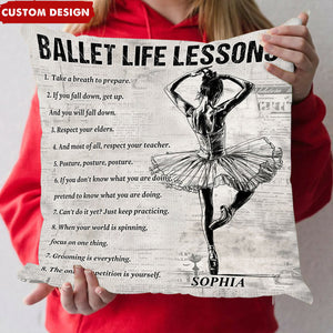 Personalized Ballet Life Lessons Pillow-Gift For Ballet Lovers