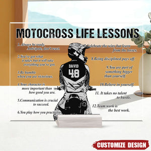 Personalized Motocross Life Lessons Plaque - Gift For Motocross Lover