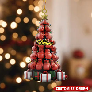 Personalized Boxing Gloves Tree Ornament - Gifts For Boxing Lovers