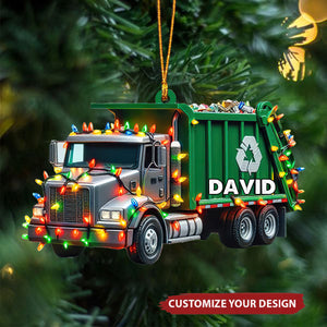 Personalized Garbage Truck Christmas Ornament - 2024 New Release