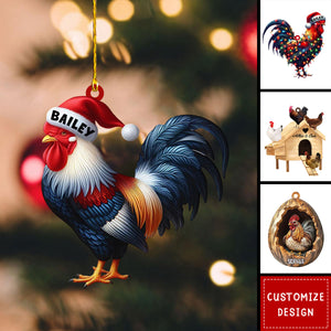 Personalized Chicken Rooster Ornament Gift For Chicken Lover-2024 New Release