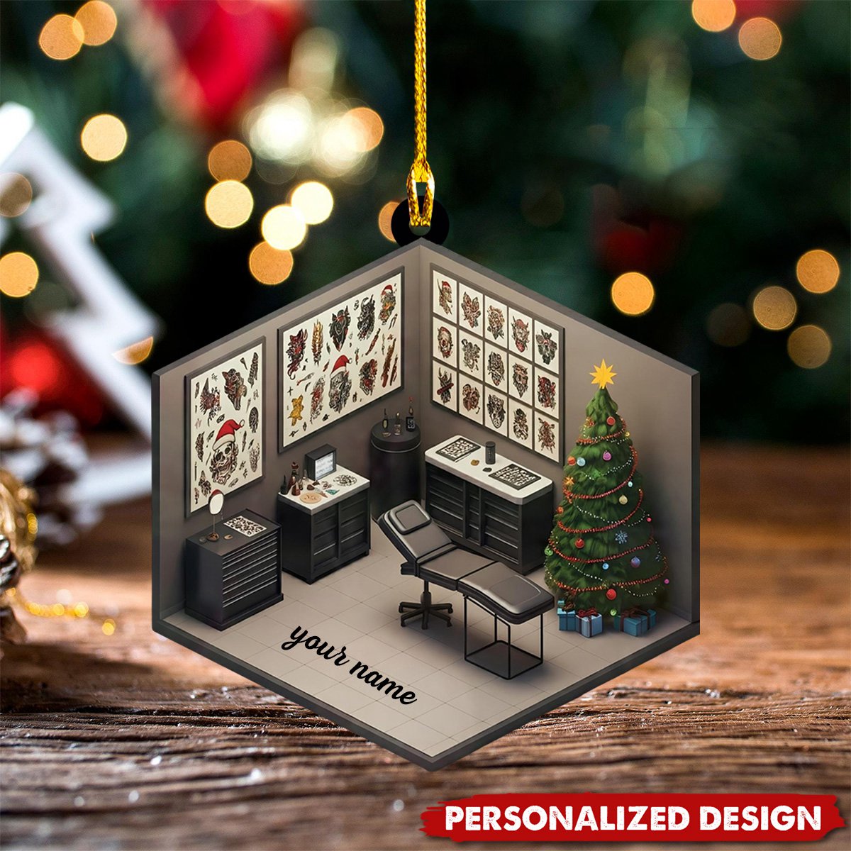 Personalized Tattoo Studio Xmas Ornament-Gift For Tattoo Lovers and Artists-2024 New Release