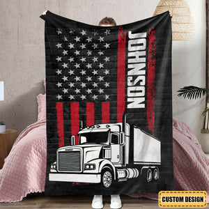 Personalized Trucker Blanket-Gift For Truck Drivers