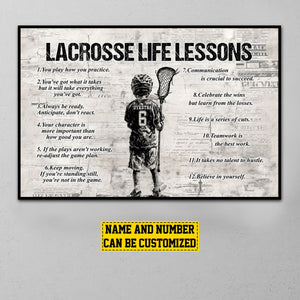 Personalized LacrosseLife Lessons Boy Poster-Gift For Volleyball Lovers