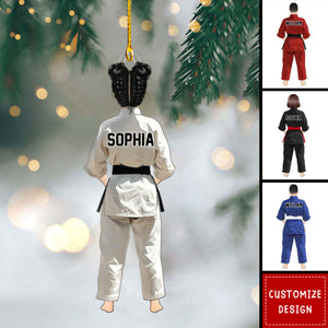 Personalized Boy Girl Black Belt Ornaments -Gifts For Karate,Jiu Jitsu,Judo,Taekwondo Lovers - 2024 New Release