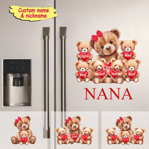 Mama Bear With Cute Little Bear Kids Personalized Decal Gift For Mom/ Grandma