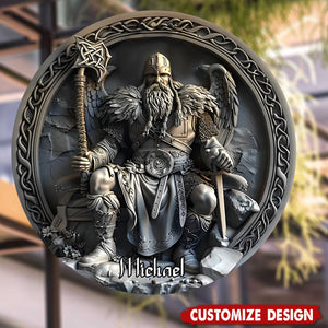 Personalized Viking Round Metal Sign Gifts for Viking Lovers