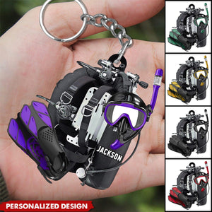 Personalized Scuba Diving Keychain-Gift For Scuba Diver - 2024 New Release