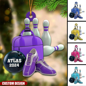 Personalized Bowling Ornament, Gift For Bowling Players - 2024 New Release