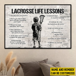 Personalized LacrosseLife Lessons Boy Poster-Gift For Volleyball Lovers