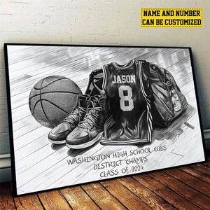 Personalized Class Basketball Team Poster-Poster Gift For Basketball Team Members