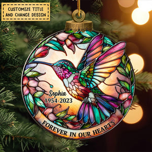 Memorial Hummingbird Personalized Acrylic Ornament