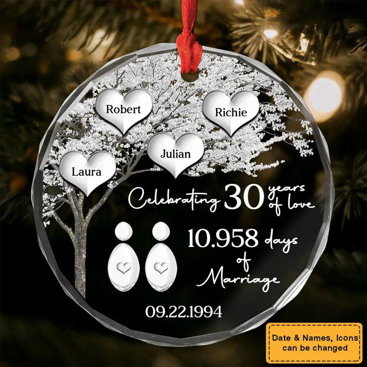 2024 New Release Personalized Anniversary Gift For Couple Circle Acrylic Ornament