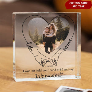 Couples Holding Hands We Made It - Personalized Acrylic Photo Plaque