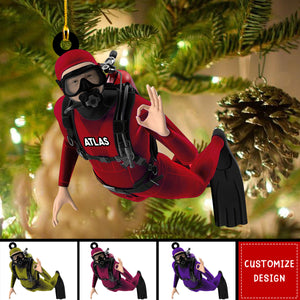 Personalized Scuba Diving Ornament-Gift for Scuba Diver-2024 New Release