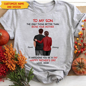 From Mom To Son Happy Father's Day Personalized Shirt, Heartfelt Father's Day Gift For Son