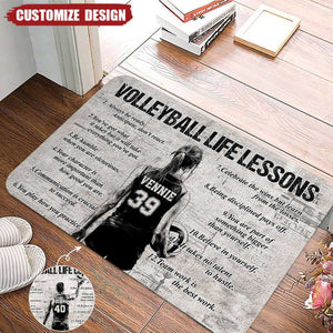 Personalized Volleyball Life Lessons Doormat - Gift For Volleyball Lovers