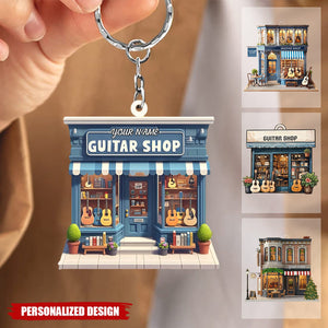 Personalized Guitar Shop Keychain-Gift For Guitar Lover-2024 New Release