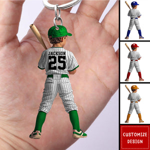 Personalized Kid Baseball Player Christmas Keychain-Gift For Baseball Lover-2024 New Release